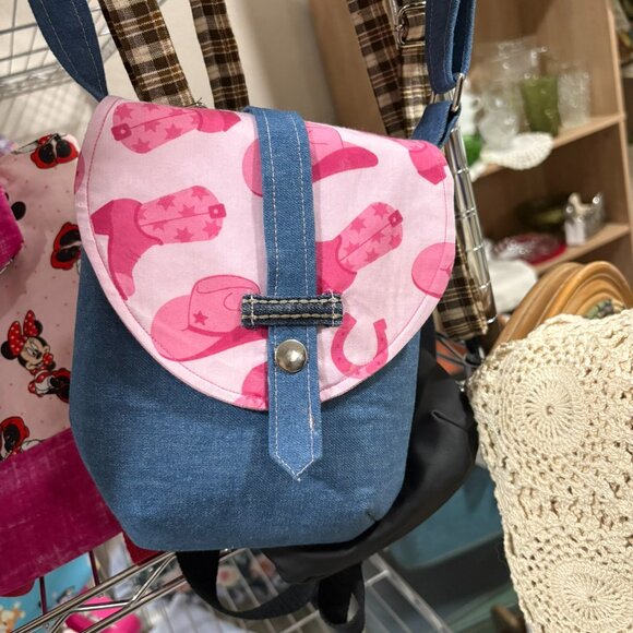 Handbags - Crossbody Bag, Pink Cowboy Boots Pink Cowboy Hat, Purses, Handbag